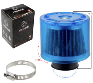 Filtr powietrza stożkowy niebieski, średnica 35mm