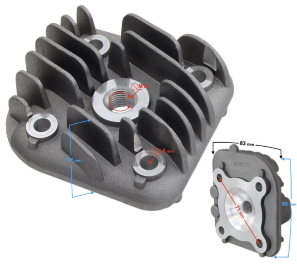 Głowica Moretti do skutera 2T 50cc MORETTI