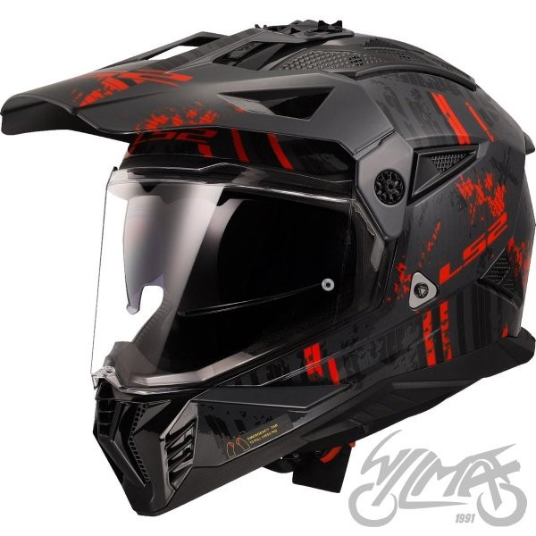 KASK LS2 MX702 PIONEER II CRAZY BLACK RED 