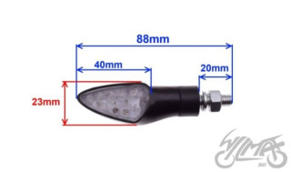 KIERUNKOWSKAZ CZARNY BIAŁY KLOSZ LED