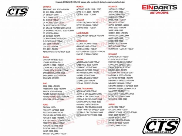 Lampy dzienne diodowe EinParts 12V DAYLINE LED - obrazek 6
