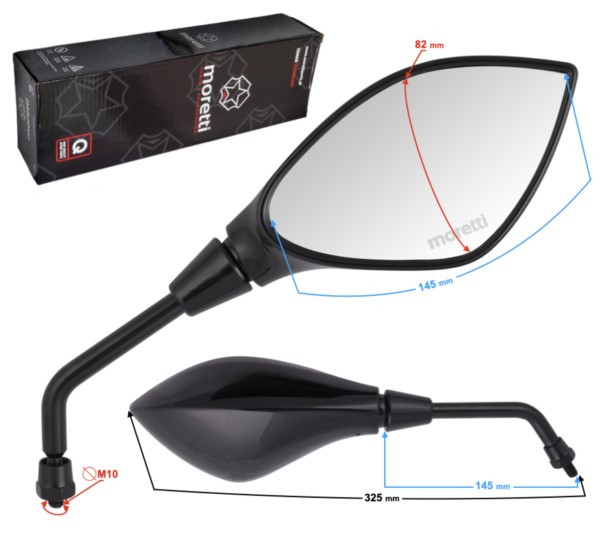 Lusterka 10mm gwintu do motoroweru R+R