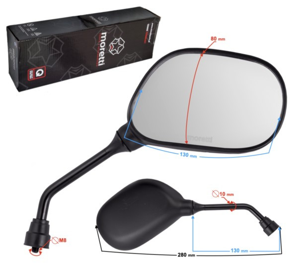 Lusterka L+R (średnica gwintu 8mm) do skutera GTR
