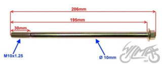 OŚ KOŁA PRZÓD M10x195mm