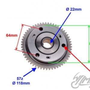 SPRZĘGŁO JEDNOKIER. ROZR.+ WOLNE KOŁO ATV200