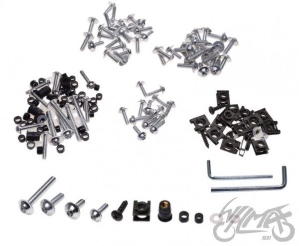 ŚRUBA OWIEWKI ALUMINIOWA SREBRNA ZESTAW