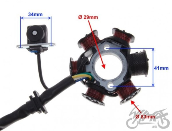 STATOR ISKROWNIK 6 CEWEK 5 przewodów - obrazek 2