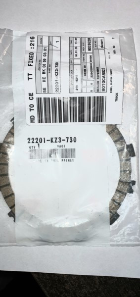 TARCZA SPRZĘGŁA DISK, CLUTCH  ORGINAŁ HONDA