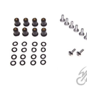 ŚRUBA+ TULEJA OWIEWKA SZYBA SREBRNA 8SZT