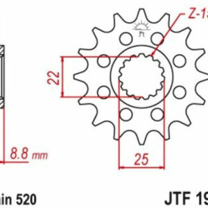 ZĘBATKA PRZEDNIA JT JTF1901.13