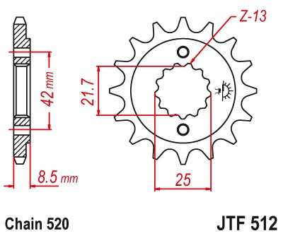 ZĘBATKA PRZEDNIA JTF512.16 16 ZĘBÓW - obrazek 2