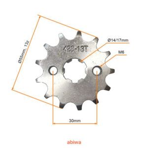 ZĘBATKA PRZÓD ATV 428-13 Z + ZABEZPIECZ (ŚR.17 mm)