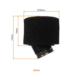 FILTR POW. PITBIKE GĄBKOWY 38mm/ 45° - CZARNY